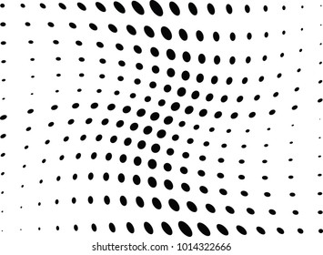 Abstract halftone wave dotted background. Futuristic twisted grunge pattern, dot, circles.  Vector modern optical pop art texture for posters, business cards, cover, labels mock-up, stickers layout