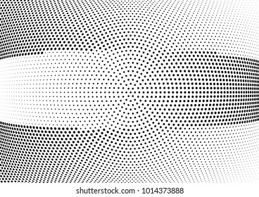 Abstract halftone wave dotted background. Futuristic twisted grunge pattern, dot, circles.  Vector modern optical pop art texture for posters, business cards, cover, labels mock-up, stickers layout