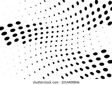 Abstract halftone wave dotted background. Futuristic twisted grunge pattern, dot, circles.  Vector modern optical pop art texture for posters, business cards, cover, labels mock-up, stickers layout