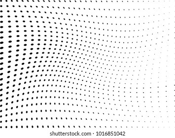 Abstract halftone wave dotted background. Futuristic twisted grunge pattern, dot, circles.  Vector modern optical pop art texture for posters, business cards, cover, labels mock-up, stickers layout