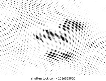 Abstract halftone wave dotted background. Futuristic twisted grunge pattern, dot, circles.  Vector modern optical pop art texture for posters, business cards, cover, labels mock-up, stickers layout