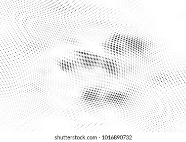 Abstract halftone wave dotted background. Futuristic twisted grunge pattern, dot, circles.  Vector modern optical pop art texture for posters, business cards, cover, labels mock-up, stickers layout