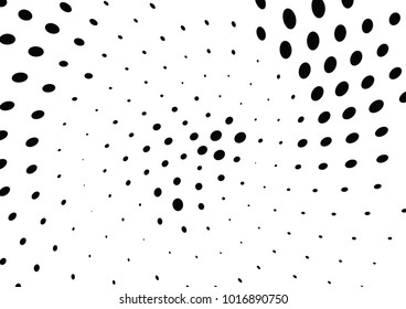 Abstract halftone wave dotted background. Futuristic twisted grunge pattern, dot, circles.  Vector modern optical pop art texture for posters, business cards, cover, labels mock-up, stickers layout