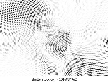 Abstract halftone wave dotted background. Futuristic twisted grunge pattern, dot, circles.  Vector modern optical pop art texture for posters, business cards, cover, labels mock-up, stickers layout