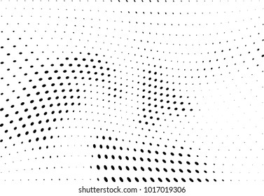 Abstract halftone wave dotted background. Futuristic twisted grunge pattern, dot, circles.  Vector modern optical pop art texture for posters, business cards, cover, labels mock-up, stickers layout
