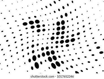 Abstract halftone wave dotted background. Futuristic twisted grunge pattern, dot, circles.  Vector modern optical pop art texture for posters, business cards, cover, labels mock-up, stickers layout