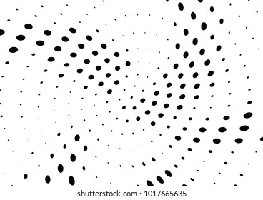 Abstract halftone wave dotted background. Futuristic twisted grunge pattern, dot, circles.  Vector modern optical pop art texture for posters, business cards, cover, labels mock-up, stickers layout