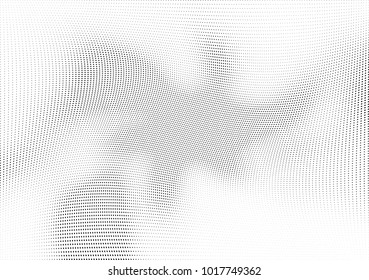 Abstract halftone wave dotted background. Futuristic twisted grunge pattern, dot, circles.  Vector modern optical pop art texture for posters, business cards, cover, labels mock-up, stickers layout