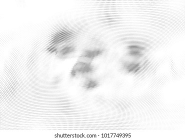 Abstract halftone wave dotted background. Futuristic twisted grunge pattern, dot, circles.  Vector modern optical pop art texture for posters, business cards, cover, labels mock-up, stickers layout