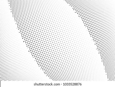 Abstract halftone wave dotted background. Halftone  grunge pattern with square.  Vector halftone modern pop art twisted texture for poster, cover, business card, postcard, art label layout, sticker.