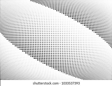 Abstract halftone wave dotted background. Halftone  grunge pattern with square.  Vector halftone modern pop art texture for poster, site, cover, business cards, postcard, art labels layout, sticker.