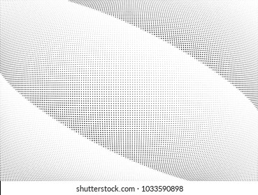 Abstract halftone wave dotted background. Halftone  grunge pattern with square.  Vector halftone modern pop art twisted texture for poster, cover, business card, postcard, art label layout, sticker.