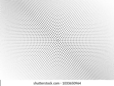 Abstract halftone wave dotted background. Halftone  grunge pattern with square.  Vector halftone modern pop art twisted texture for poster, cover, business card, postcard, art label layout, sticker.