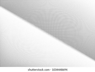 Abstract halftone wave dotted background. Halftone twisted grunge pattern, star.  Vector modern optical halftone pop art texture poster, postcard, grunge cover, label, vintage sticker mock-up layout