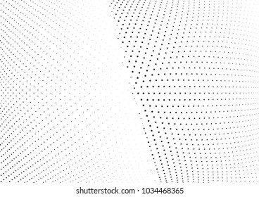 Abstract halftone wave dotted background. Halftone twisted grunge pattern, star.  Vector modern optical halftone pop art texture poster, postcard, grunge cover, label, vintage sticker mock-up layout