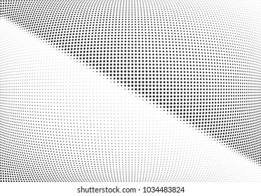 Abstract halftone wave dotted background. Halftone twisted grunge pattern, star.  Vector modern optical halftone pop art texture poster, postcard, grunge cover, label, vintage sticker mock-up layout