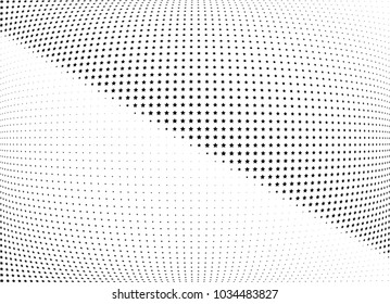 Abstract halftone wave dotted background. Halftone twisted grunge pattern, star.  Vector modern optical halftone pop art texture poster, postcard, grunge cover, label, vintage sticker mock-up layout