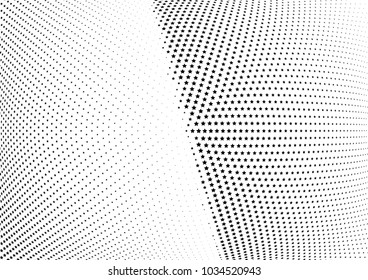 Abstract halftone wave dotted background. Halftone twisted grunge pattern, star.  Vector modern optical halftone pop art texture poster, postcard, grunge cover, label, vintage sticker mock-up layout
