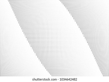 Abstract halftone wave dotted background. Halftone twisted grunge pattern, dot, circle.  Vector modern optical halftone pop art texture for poster, business card, cover, label mock-up, sticker layout