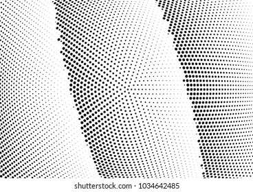 Abstract halftone wave dotted background. Halftone twisted grunge pattern, dot, circle.  Vector modern optical halftone pop art texture for poster, business card, cover, label mock-up, sticker layout