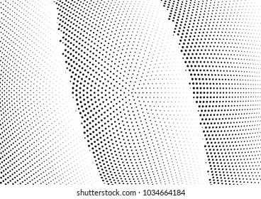 Abstract halftone wave dotted background. Halftone twisted grunge pattern, dot, circle.  Vector modern optical halftone pop art texture for poster, business card, cover, label mock-up, sticker layout