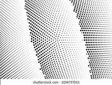Abstract halftone wave dotted background. Halftone twisted grunge pattern, dot, circle.  Vector modern optical halftone pop art texture for poster, business card, cover, label mock-up, sticker layout