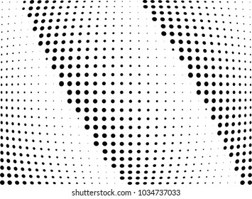 Abstract halftone wave dotted background. Halftone twisted grunge pattern, dot, circle.  Vector modern optical halftone pop art texture for poster, business card, cover, label mock-up, sticker layout