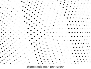 Abstract halftone wave dotted background. Halftone twisted grunge pattern, dot, circle.  Vector modern optical halftone pop art texture for poster, business card, cover, label mock-up, sticker layout