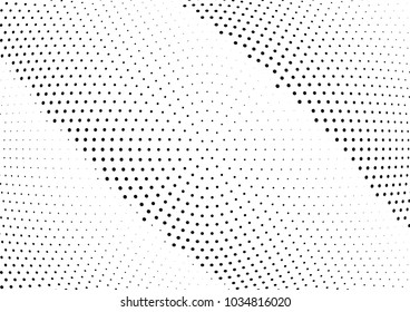Abstract halftone wave dotted background. Halftone twisted grunge pattern, dot, circle.  Vector modern optical halftone pop art texture for poster, business card, cover, label mock-up, sticker layout