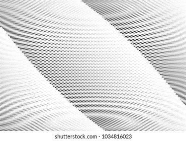 Abstract halftone wave dotted background. Halftone twisted grunge pattern, dot, circle.  Vector modern optical halftone pop art texture for poster, business card, cover, label mock-up, sticker layout