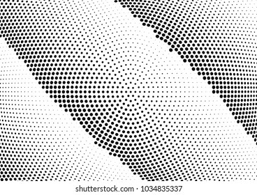 Abstract halftone wave dotted background. Halftone twisted grunge pattern, dot, circle.  Vector modern optical halftone pop art texture for poster, business card, cover, label mock-up, sticker layout