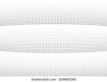 Abstract halftone wave dotted background. Halftone twisted grunge pattern, dot, circle.  Vector modern optical halftone pop art texture for poster, business card, cover, label mock-up, sticker layout