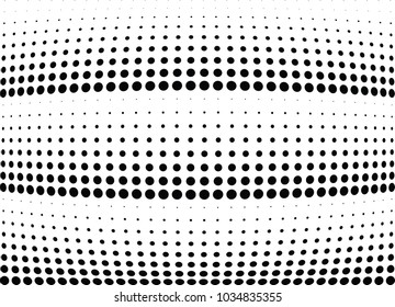 Abstract halftone wave dotted background. Halftone twisted grunge pattern, dot, circle.  Vector modern optical halftone pop art texture for poster, business card, cover, label mock-up, sticker layout