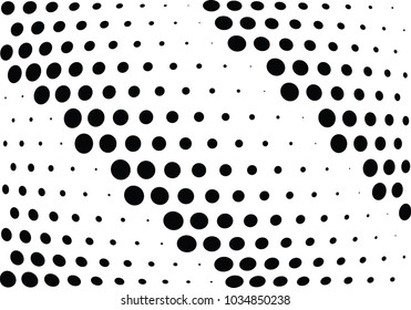 Abstract halftone wave dotted background. Halftone twisted grunge pattern, dot, circle.  Vector modern optical halftone pop art texture for poster, business card, cover, label mock-up, sticker layout