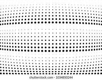 Abstract halftone wave dotted background. Halftone twisted grunge pattern, dot, circle.  Vector modern optical halftone pop art texture for poster, business card, cover, label mock-up, sticker layout