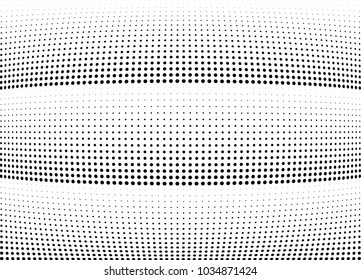 Abstract halftone wave dotted background. Halftone twisted grunge pattern, dot, circle.  Vector modern optical halftone pop art texture for poster, business card, cover, label mock-up, sticker layout