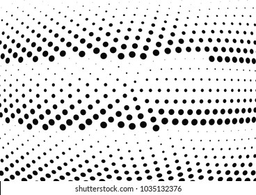 Abstract halftone wave dotted background. Halftone twisted grunge pattern, dot, circle.  Vector modern optical halftone pop art texture for poster, business card, cover, label mock-up, sticker layout