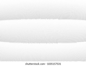 Abstract halftone wave dotted background. Halftone twisted grunge pattern, dot, circle.  Vector modern optical halftone pop art texture for poster, business card, cover, label mock-up, sticker layout