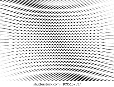 Abstract halftone wave dotted background. Halftone twisted grunge pattern, dot, circle.  Vector modern optical halftone pop art texture for poster, business card, cover, label mock-up, sticker layout