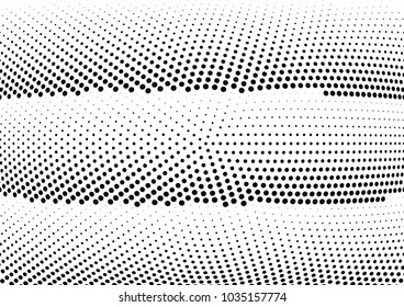 Abstract halftone wave dotted background. Halftone twisted grunge pattern, dot, circle.  Vector modern optical halftone pop art texture for poster, business card, cover, label mock-up, sticker layout