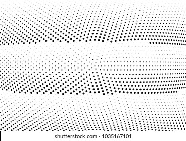 Abstract halftone wave dotted background. Halftone twisted grunge pattern, dot, circle.  Vector modern optical halftone pop art texture for poster, business card, cover, label mock-up, sticker layout