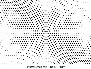 Abstract halftone wave dotted background. Halftone twisted grunge pattern, dot, circle.  Vector modern optical halftone pop art texture for poster, business card, cover, label mock-up, sticker layout