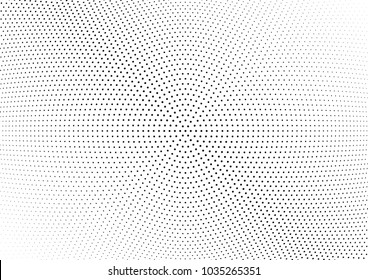 Abstract halftone wave dotted background. Halftone twisted grunge pattern, dot, circle.  Vector modern optical halftone pop art texture for poster, business card, cover, label mock-up, sticker layout