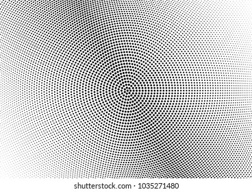 Abstract halftone wave dotted background. Halftone twisted grunge pattern, dot, circle.  Vector modern optical halftone pop art texture for poster, business card, cover, label mock-up, sticker layout