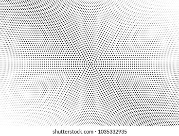 Abstract halftone wave dotted background. Halftone twisted grunge pattern, dot, circle.  Vector modern optical halftone pop art texture for poster, business card, cover, label mock-up, sticker layout