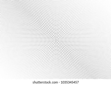 Abstract halftone wave dotted background. Halftone twisted grunge pattern, dot, circle.  Vector modern optical halftone pop art texture for poster, business card, cover, label mock-up, sticker layout