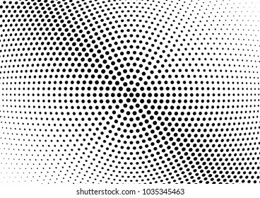 Abstract halftone wave dotted background. Halftone twisted grunge pattern, dot, circle.  Vector modern optical halftone pop art texture for poster, business card, cover, label mock-up, sticker layout