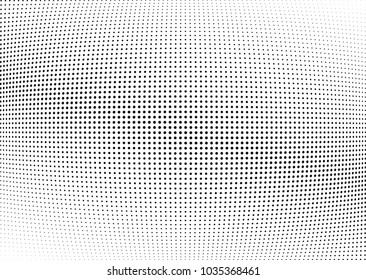 Abstract halftone wave dotted background. Halftone twisted grunge pattern, dot, circle.  Vector modern optical halftone pop art texture for poster, business card, cover, label mock-up, sticker layout