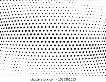 Abstract halftone wave dotted background. Halftone twisted grunge pattern, dot, circle.  Vector modern optical halftone pop art texture for poster, business card, cover, label mock-up, sticker layout