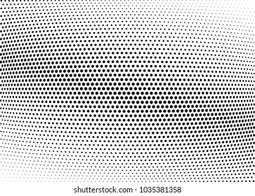 Abstract halftone wave dotted background. Halftone twisted grunge pattern, dot, circle.  Vector modern optical halftone pop art texture for poster, business card, cover, label mock-up, sticker layout